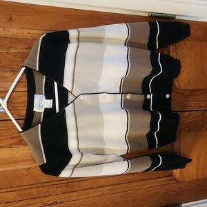 Christopher and banks horizontal striped women's sweater long sleeve smile